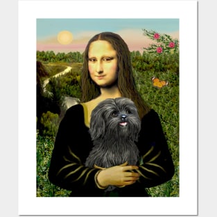 Mona Lisa and her Adorable Black Shih Tzu Posters and Art